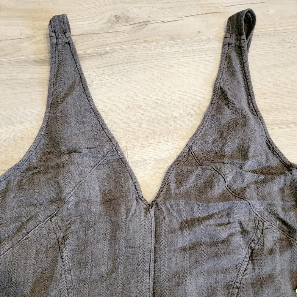 Anthropologie Pilcro Linen Jumpsuit sz Large & Med Color Onyx Grey - Picture 6 of 10